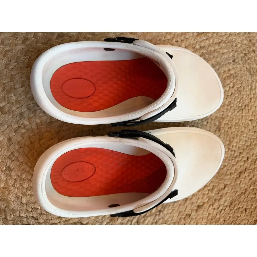 Crocs Bistro Pro LiteRide Work Clog White Adjustable Strap Anti-Slip Size Men 10